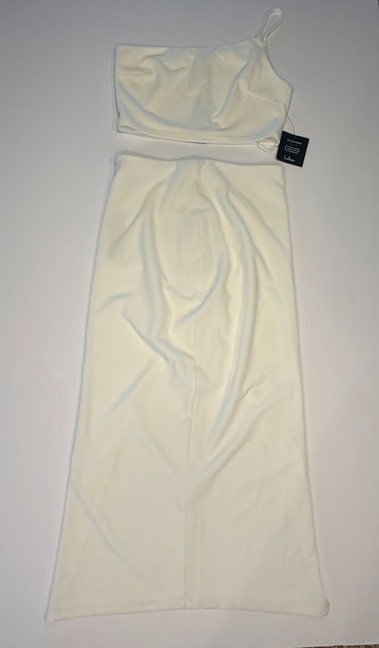 Lulus Cream Two-Piece Skirt Set Size L NWT